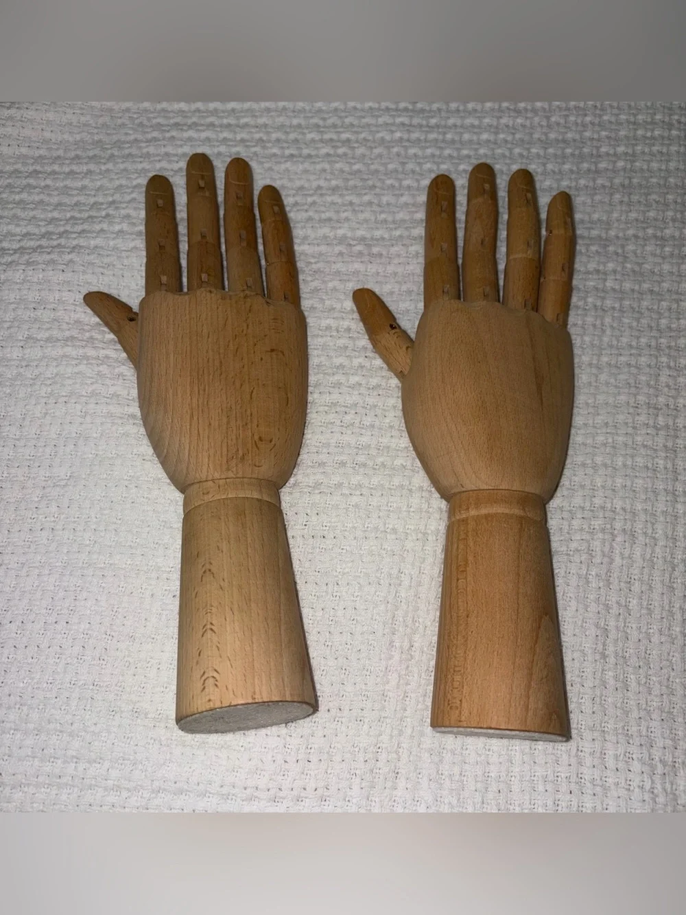 Set of 2 Wooden Articulated IKEA Hand Display - Natural Wood HANDSKALAD